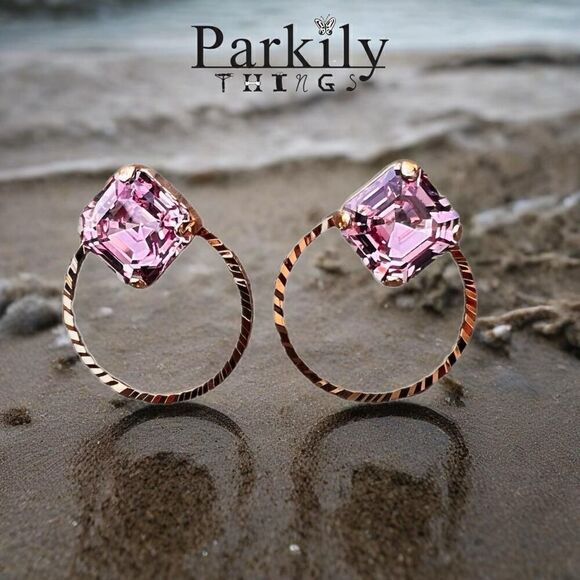 Handcrafted Earrings with Swarovski Crystal - Picture 1 of 6
